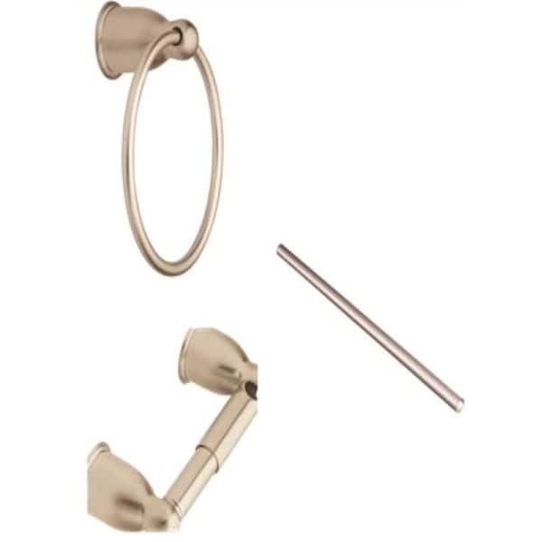 Mason Bath Hardware Set with Towel Ring, Toilet Paper Holder and 24 in. Towel Bar in Satin Nickel